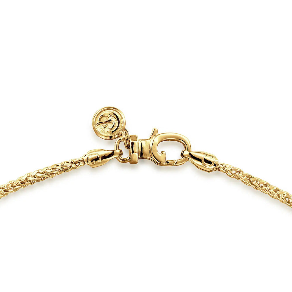 22 Inch 14K Yellow Gold Hollow Men's Wheat Chain Necklace