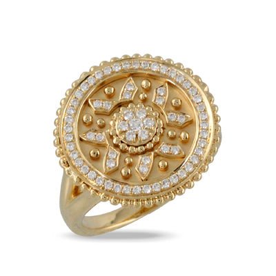Byzantine - 18k Yellow Gold Diamond Ring