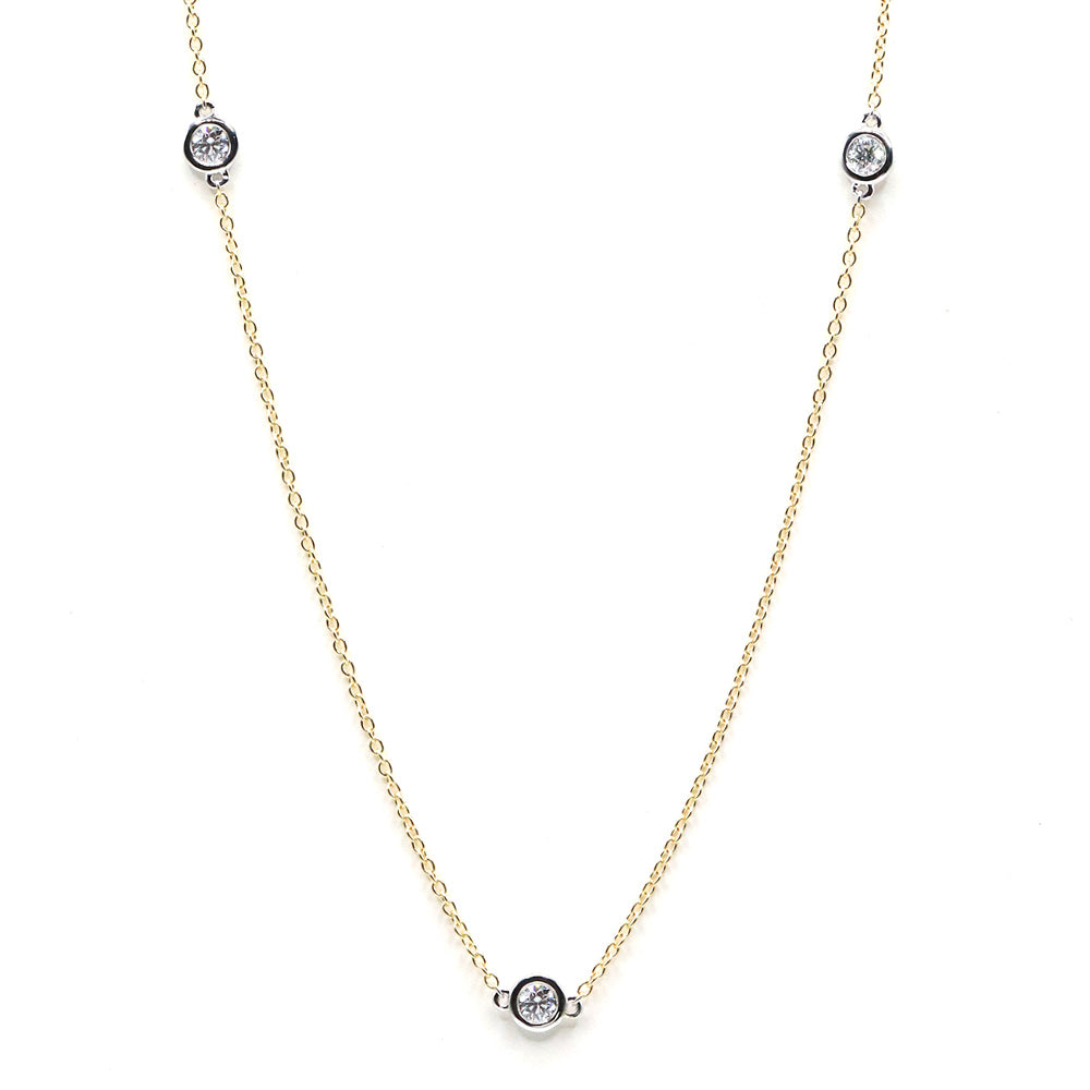 The Diane - 14K Yellow + White Gold Diamond by the Yard Necklace
