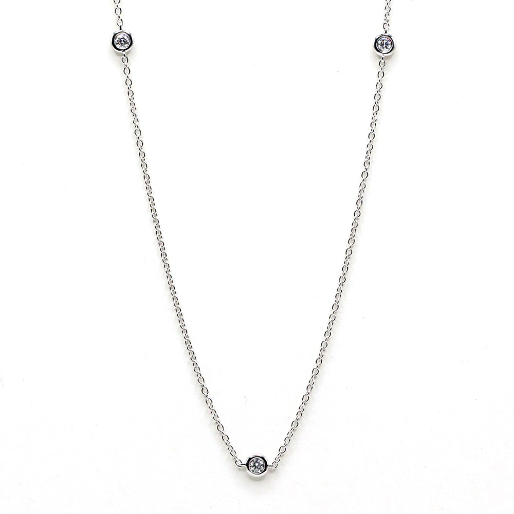 The Diane - 14K White Gold Diamond by the Yard Necklace