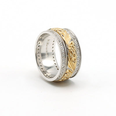 14K Two-Tone Diamond Eternity Band