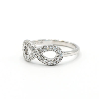14K White Gold Diamond Infinity Ring