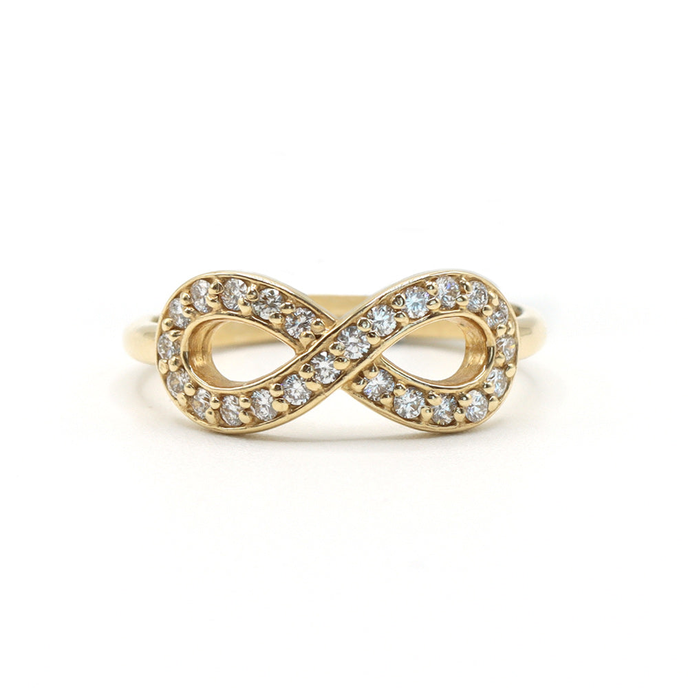 14K White Yellow Gold Diamond Infinity Ring