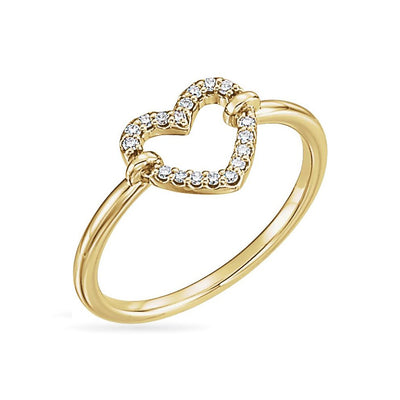 The Phoebe - 14K Yellow .07 CTW Diamond Heart Ring
