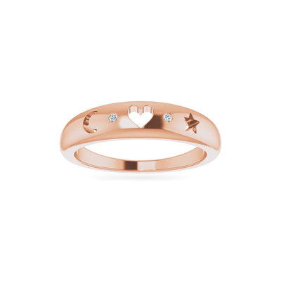 The Megan - 14K Rose .015 CTW Natural Diamond Pierced Ring