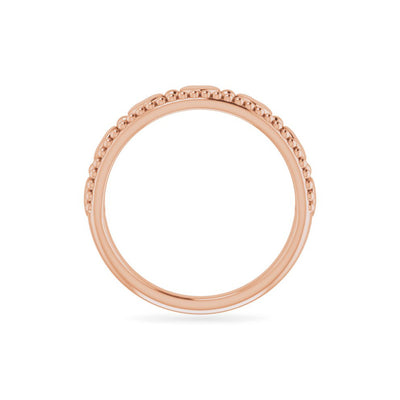 The Clara - 14K Rose Stackable Beaded Heart Ring