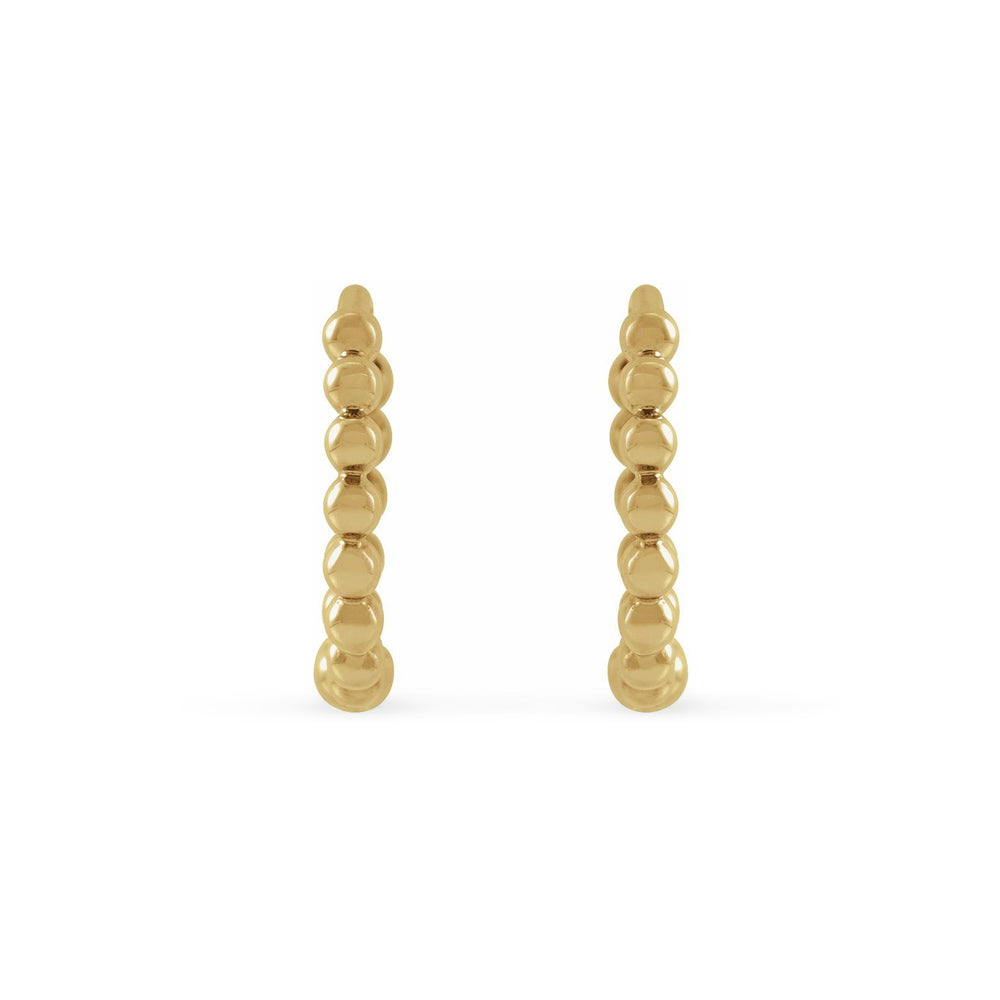 The Emma - 14K Yellow Gold Beaded Huggie Earrings