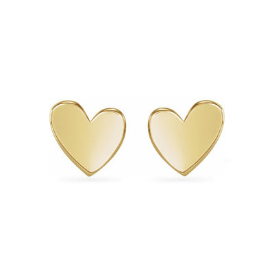 The Zoey - 14K Yellow 6 mm Asymmetrical Heart Friction Post & Back Earrings