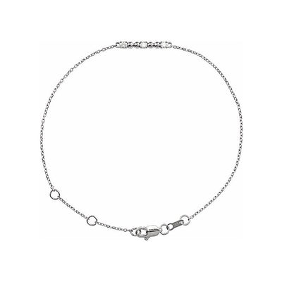 The Waverly - 14K White Gold Natural Diamond Beaded Bar Bracelet